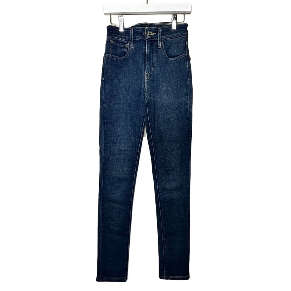 Levi's 721 High Rise Skinny Jeans Womens W24 27L Blue Denim Stretch Mid Wash EUC